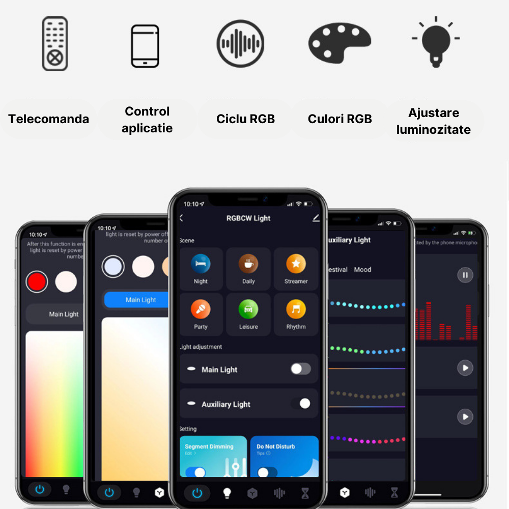 Plafoniera LED inteligenta MaGeCa®, RGB, 24W, Temperatura si intensitate lumina reglabile, Lumina calda/neutra/rece (3000-6500K), Telecomanda, Aplicatie telefon compatibila Google Assistant/Amazon Ale [5]