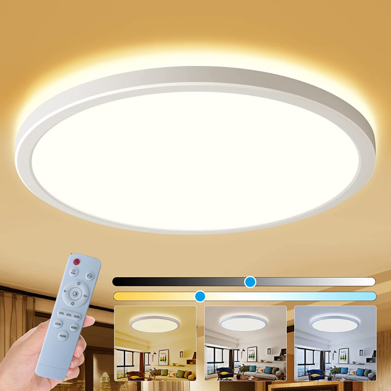 Plafoniera LED inteligenta MaGeCa®, RGB, 24W, Temperatura si intensitate lumina reglabile, Lumina calda/neutra/rece, Telecomanda, Aplicatie telefon compatibila Google Assistant/Amazon Alexa [3]