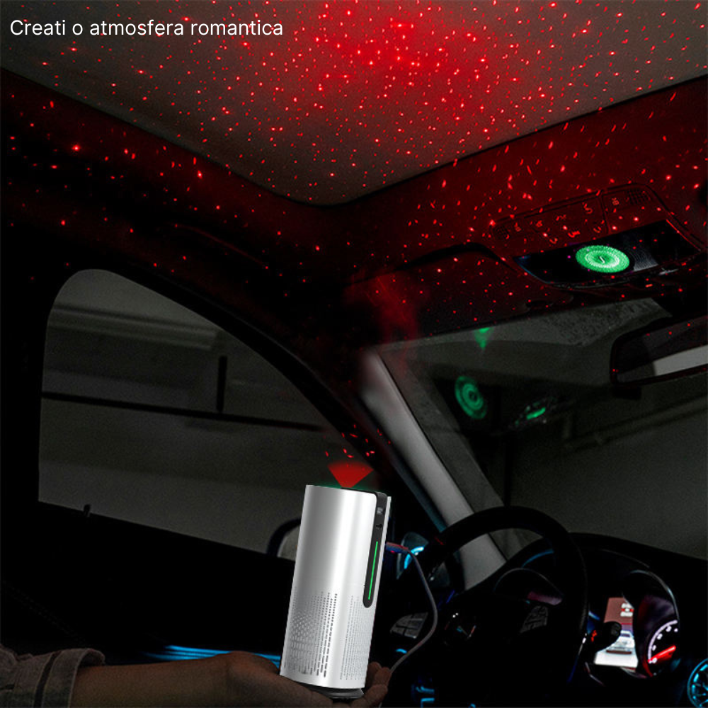 Purificator de aer auto, Carbune activ, Filtru HEPA, Lumini cer instelat, Monitorizarea calitatii aerului, Elimina mirosurile, scamele, parul de animale, praful, polenul, fumul, Ionizare negativa, Alb [9]