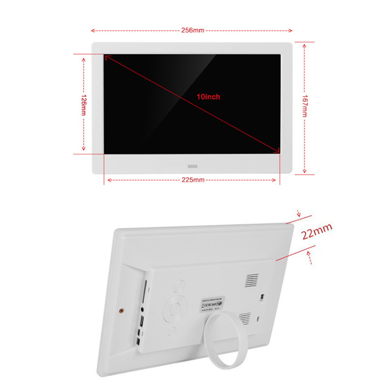 Rama foto digitala MaGeCa®, 10 inch, Rezolutie 1024x600 HD IPS, Ecran LED 16:9, Slot USB, Slot Card SD, Poze/Video, Difuzor 2x2W, Temporizator pornire/oprire automata, Telecomanda, Alba [4]