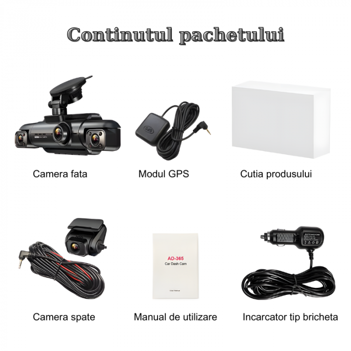 RESIGILAT - Camera auto de bord MaGeCa, Full HD 1080P, 4 canale, Vedere nocturna, WIFI, GPS, Inregistrare 4 camere simultan, Senzor de coliziune G-senzor, Inregistrare in bucla, Tehnologie WDR [10]