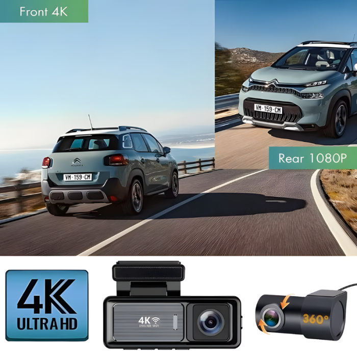 RESIGILAT - Camera auto dubla MaGeCa M6, Camera fata 4K Ultra HD + Camera spate 1080P, WIFI, Control aplicatie, Senzor de coliziune G-senzor, GPS incorporat, Inregistrare in bucla, Mod parcare, Vedere [3]