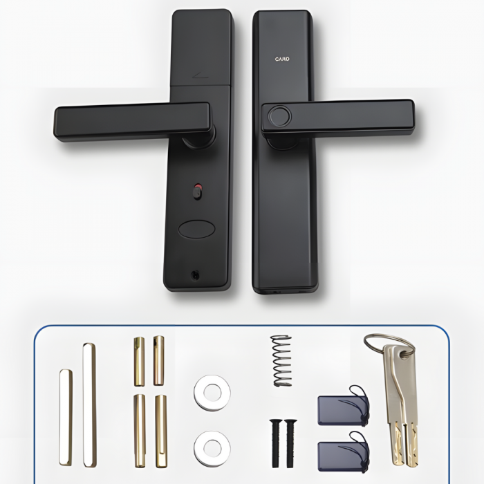 RESIGILAT - Incuietoare inteligenta wireless MaGeCa®, Control de la distanta, 5 moduri de acces, Aplicatie Tuya compatibila Android si IOS, Amprenta, Cod PIN, 2 chei, 2 cartele, Broasca inclusa, Neagr [7]