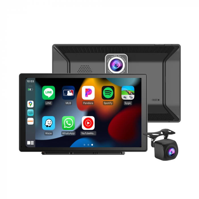 RESIGILAT - Navigatie auto multimedia MaGeCa, Apple CarPlay/Android Auto Wireless, Display tactil 9 inch, 2 camere-4K fata/1080P spate, Bluetooth, Mirror Link/Card SD/USB/AUX, Portabila, Universala, N [1]