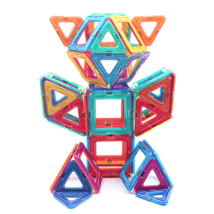 Set inteligent de constructie cu blocuri magnetice MaGeCa®, 136 de piese colorate, Magnetic Building Blocks, Educativ si creativ, Dezvoltarea abilitatilor motrice si a imaginatiei, Numeroase posibilit [5]