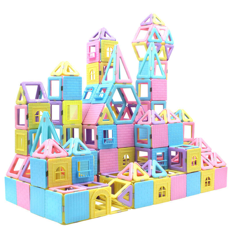 Set inteligent de constructie cu blocuri magnetice MaGeCa®, 76 de piese colorate, Magnetic Building Blocks, Educativ si creativ, Dezvoltarea abilitatilor motrice si a imaginatiei, Numeroase posibilita [5]
