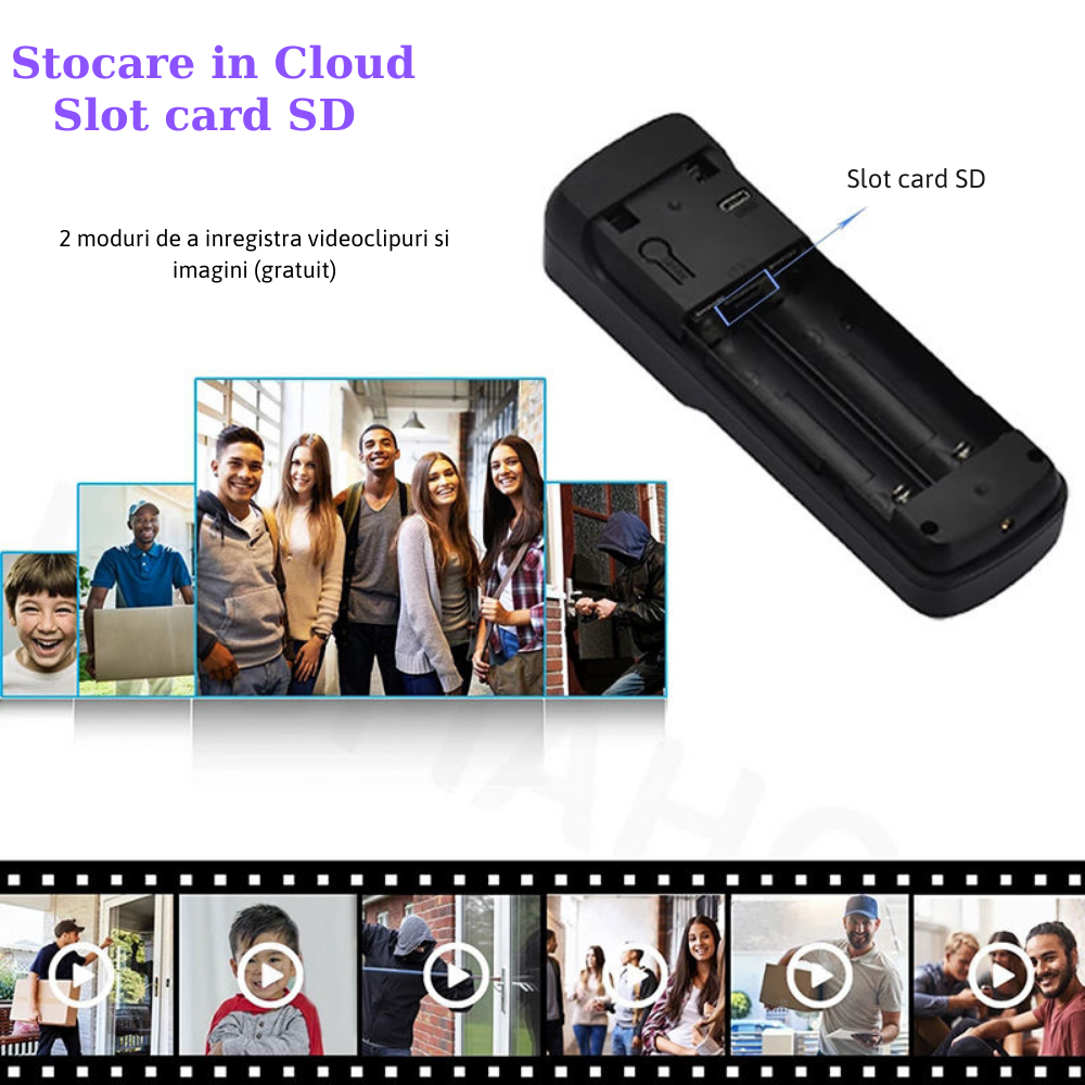 Sonerie Video Inteligenta MaGeCa® V30 fara fir/Wireless, Comunicare Bidirectionala de la distanta, Video Interfon HD, Night VIsion, Rezistenta la apa, Aplicatie dedicata iOS si Android, 2 baterii incl [4]