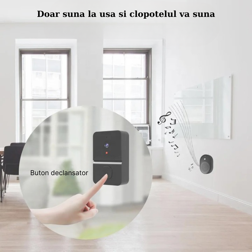 Sonerie Video Inteligenta MaGeCa® Z30 fara fir/Wireless, Convorbire Bidirectionala, Video Interfon HD, Night VIsion [3]