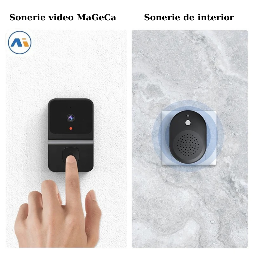 Sonerie Video Inteligenta MaGeCa® Z30 fara fir/Wireless, Convorbire Bidirectionala, Video Interfon HD, Night VIsion [2]