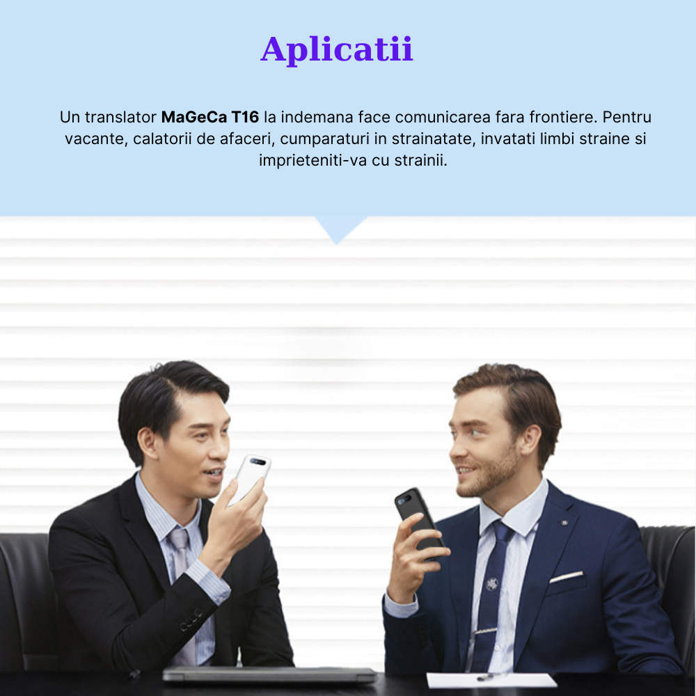 Translator inteligent MaGeCa® T16, Traducere vocala bidirectionala in 137 de limbi online si offline, Traducator text, fotografii in 55 de limbi, WIFI, Ecran tactil 2.4 inchi, 8Gb, Negru [9]