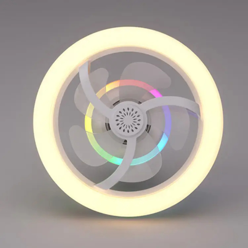 Ventilator de tavan MaGeCa®, Iluminare LED, Functie de scuturare, Telecomanda, Control de la distanta al luminii, vitezei vantului si efect RGB, Aromaterapie, Design modern, Soclu universal E27 [4]