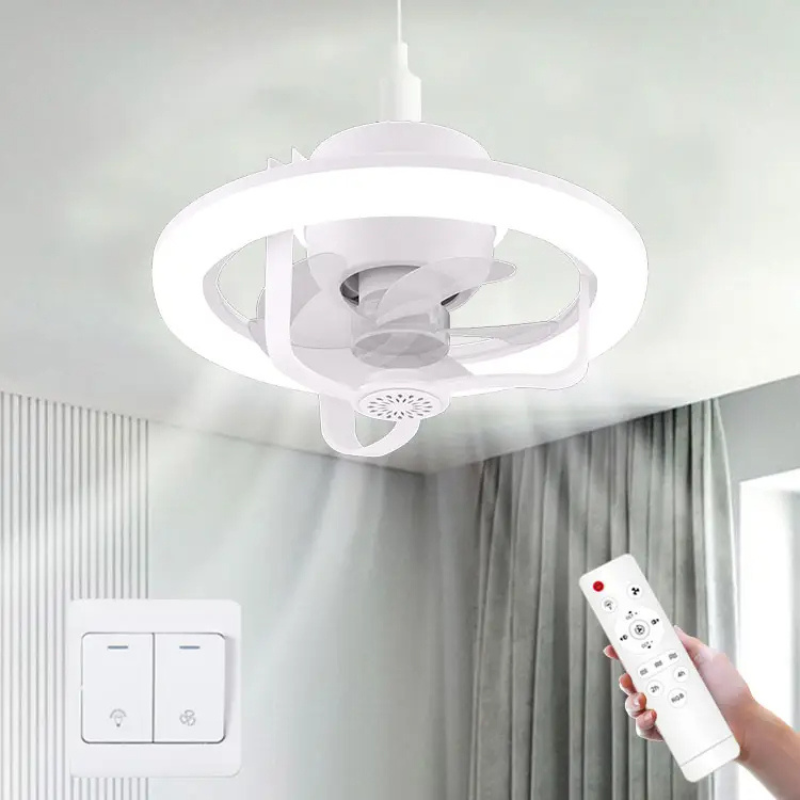Ventilator de tavan MaGeCa®, Iluminare LED, Functie de scuturare, Telecomanda, Control de la distanta al luminii, vitezei vantului si efect RGB, Aromaterapie, Design modern, Soclu universal E27 [3]