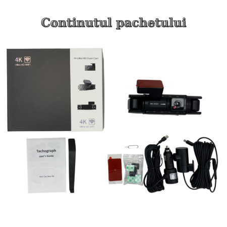 Camera auto cu 4 canale MaGeCa, 4K fata si 1080P stanga/dreapta/spate, WIFI, Control aplicatie, Senzor de coliziune G-senzor, GPS incorporat, Inregistrare in bucla, Mod parcare, Vedere nocturna, Tehno [7]
