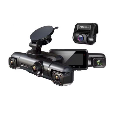 Camere auto - Camera auto de bord MaGeCa, Full HD 1080P, 4 canale, Vedere nocturna, WIFI, GPS, Inregistrare 4 camere simultan, Senzor de coliziune G-senzor, Inregistrare in bucla, Tehnologie WDR