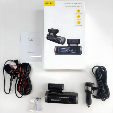 Camera auto dubla MaGeCa,  4K Ultra HD fata si spate, WIFI, Control aplicatie, Senzor de coliziune G-senzor, GPS incorporat, Inregistrare in bucla, Mod parcare, Vedere nocturna, Ecran IPS 3.19 inch, T [9]