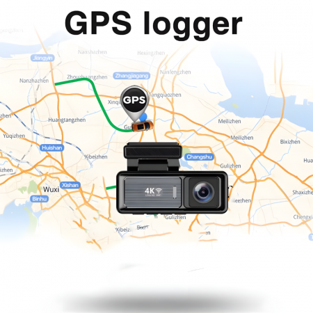 Camera auto dubla MaGeCa M6, Camera fata 4K Ultra HD + Camera spate 1080P, WIFI, Control aplicatie, Senzor de coliziune G-senzor, GPS incorporat, Inregistrare in bucla, Mod parcare, Vedere nocturna, T [6]