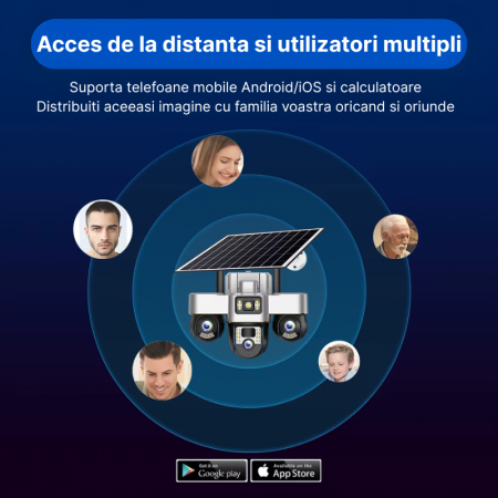 Camera de supraveghere tripla MaGeCa cu panou solar, Cartela SIM, 4G, 18MP Full HD, 3 zone supravegheate simultan, Comunicare bidirectionala, Detectarea miscarii, Vedere nocturna, Rezistanta la apa IP [8]