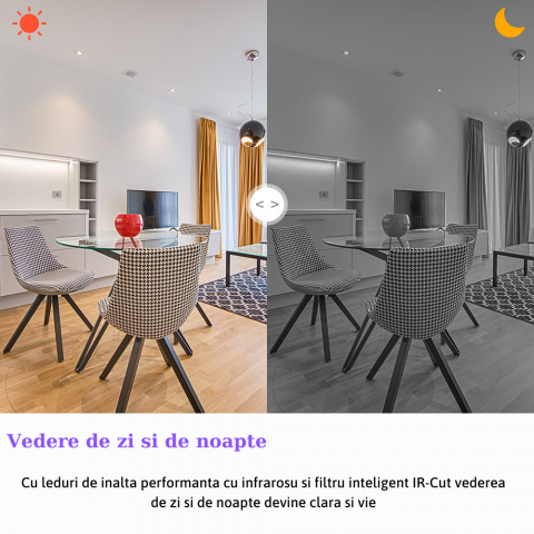 Camera de supraveghere WIFI MaGeCa®, HD 720P, vedere nocturna, comunicare bidirectionala, stocare card/cloud, senzor miscare, Alb [5]