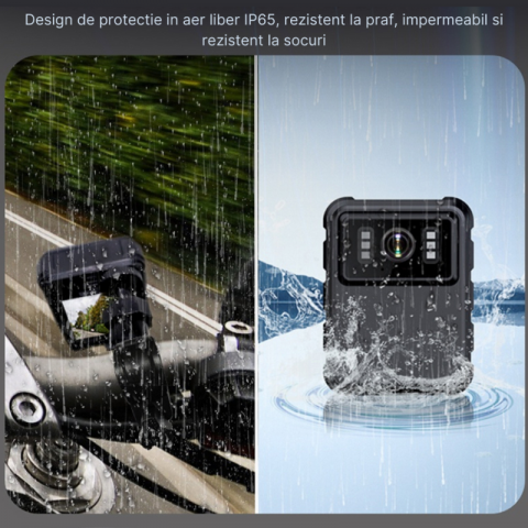 Camera video corporala MaGeCa®, Body camera Wireless, Rezolutie 2K, Display 2 inch, Nightvision IR, Detectare miscare, Impermeabil IP65, Baterie reincarcabila, Incarcare Type-C, Autonomoie 8h, Negru [4]