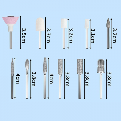Freza unghii profesionala MaGeCa®, Pila electrica wireless pentru manichiura si pedichiura, Design ergonomic, Display, Baterie reincarcabila 350 mAh, 15000 RPM, 11 capete pentru pila, 6 benzi de slefu [6]
