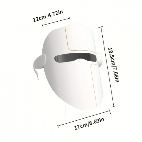 Masca faciala cu lumina LED, MaGeCa®, 3 culori, Terapie fotonica anti-acnee, Intretinerea si ingrijirea tenului, Eliminarea ridurilor, Intinerirea pielii, Alb [5]