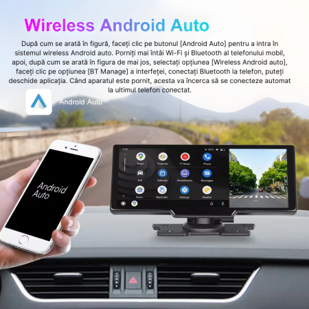 Navigatie auto multimedia MaGeCa C200, Apple CarPlay/Android Auto Wireless, Display tactil 10.26 inch, camera marsarier 1080P, Bluetooth, GPS/Siri, FM/AUX, Universala, Negru [8]
