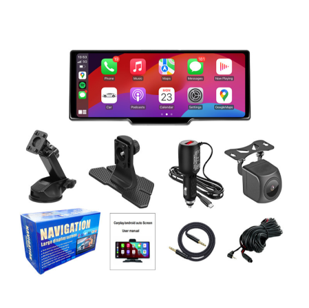 Accesorii auto - Navigatie auto multimedia MaGeCa C200, Apple CarPlay/Android Auto Wireless, Display tactil 10.26 inch, camera marsarier 1080P, Bluetooth, GPS/Siri, FM/AUX, Universala, Negru
