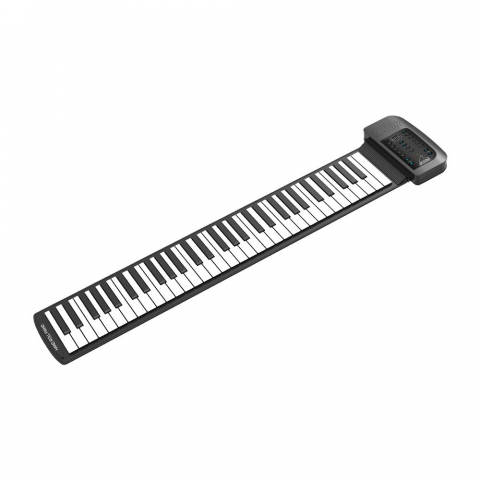 Instrumente muzicale - Pian pliabil multifunctional MaGeCa® cu 61 de taste, Design portabil, Functie de inregistrare, 128 de tonuri, 128 de ritmuri, 14 melodii demonstrative, Difuzor incorporat, Iesire MIDI, Negru