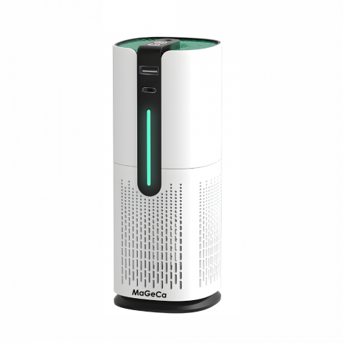 Purificatoare auto - Purificator de aer auto, Carbune activ, Filtru HEPA, Lumini cer instelat, Monitorizarea calitatii aerului, Elimina mirosurile, scamele, parul de animale, praful, polenul, fumul, Ionizare negativa, Alb