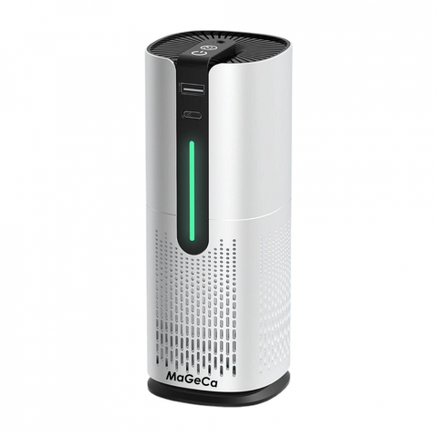 Purificator de aer auto MaGeCa®, Carbune activ, Filtru HEPA, Lumini cer instelat, Monitorizarea calitatii aerului, Elimina mirosurile, scamele, parul de animale, praful, polenul, fumul, Argintiu [0]