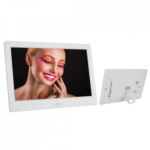 Rama foto digitala MaGeCa®, 10 inch, Rezolutie 1024x600 HD IPS, Ecran LED 16:9, Slot USB, Slot Card SD, Poze/Video, Difuzor 2x2W, Temporizator pornire/oprire automata, Telecomanda, Alba [1]