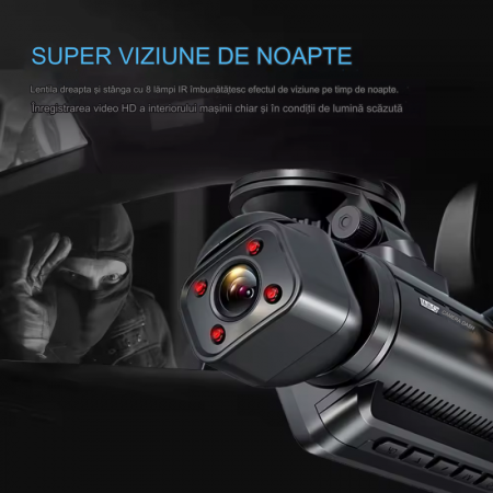 RESIGILAT - Camera auto de bord MaGeCa, Full HD 1080P, 4 canale, Vedere nocturna, WIFI, GPS, Inregistrare 4 camere simultan, Senzor de coliziune G-senzor, Inregistrare in bucla, Tehnologie WDR [6]