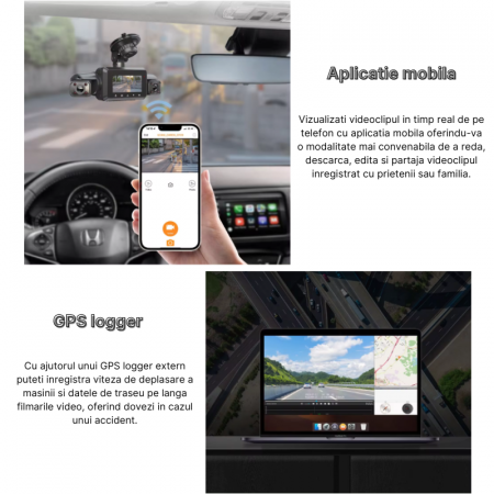 RESIGILAT - Camera auto de bord MaGeCa, Full HD 1080P, 4 canale, Vedere nocturna, WIFI, GPS, Inregistrare 4 camere simultan, Senzor de coliziune G-senzor, Inregistrare in bucla, Tehnologie WDR [2]