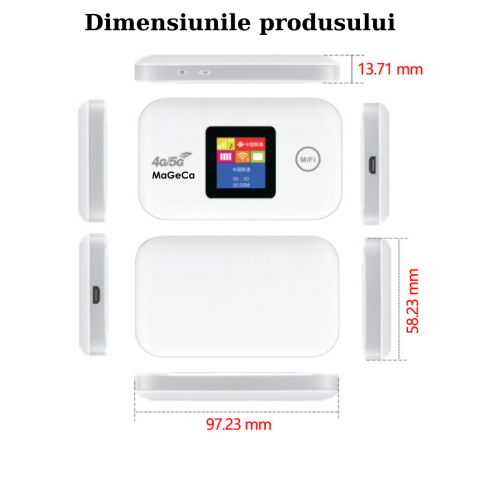 Router wireless MaGeCa® MF880, 4G LTE, 150 Mbps, Ecran color, Baterie 2100 mAh, Portabil, Alb [1]