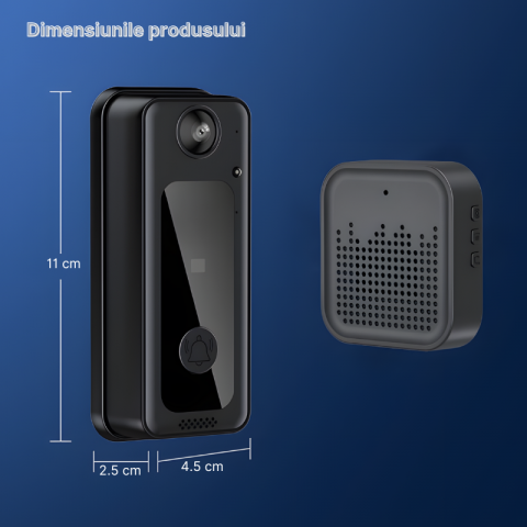 Sonerie Video Inteligenta M3 fara fir/Wireless, Comunicare bidirectionala de la distanta, Night VIsion, Rezistenta la apa, Instalare usoara fara cabluri, Aplicatie dedicata iOS si Android [4]