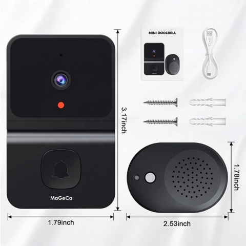 Sonerie Video Inteligenta MaGeCa® Z30 fara fir/Wireless, Convorbire Bidirectionala, Video Interfon HD, Night VIsion [4]
