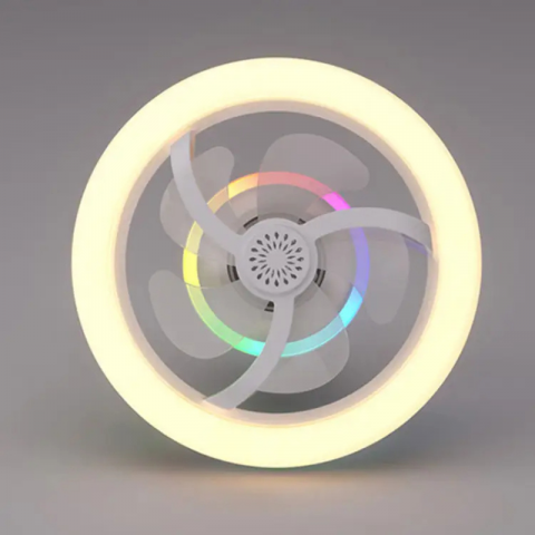 Ventilator de tavan MaGeCa®, Iluminare LED, Functie de scuturare, Telecomanda, Control de la distanta al luminii, vitezei vantului si efect RGB, Aromaterapie, Design modern, Soclu universal E27 [3]