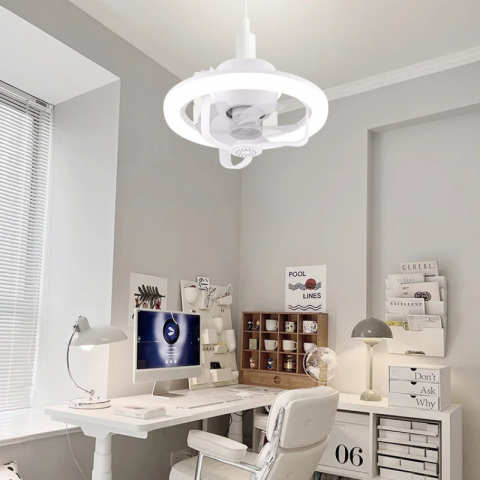 Ventilator de tavan MaGeCa®, Iluminare LED, Functie de scuturare, Telecomanda, Control de la distanta al luminii, vitezei vantului si efect RGB, Aromaterapie, Design modern, Soclu universal E27 [8]