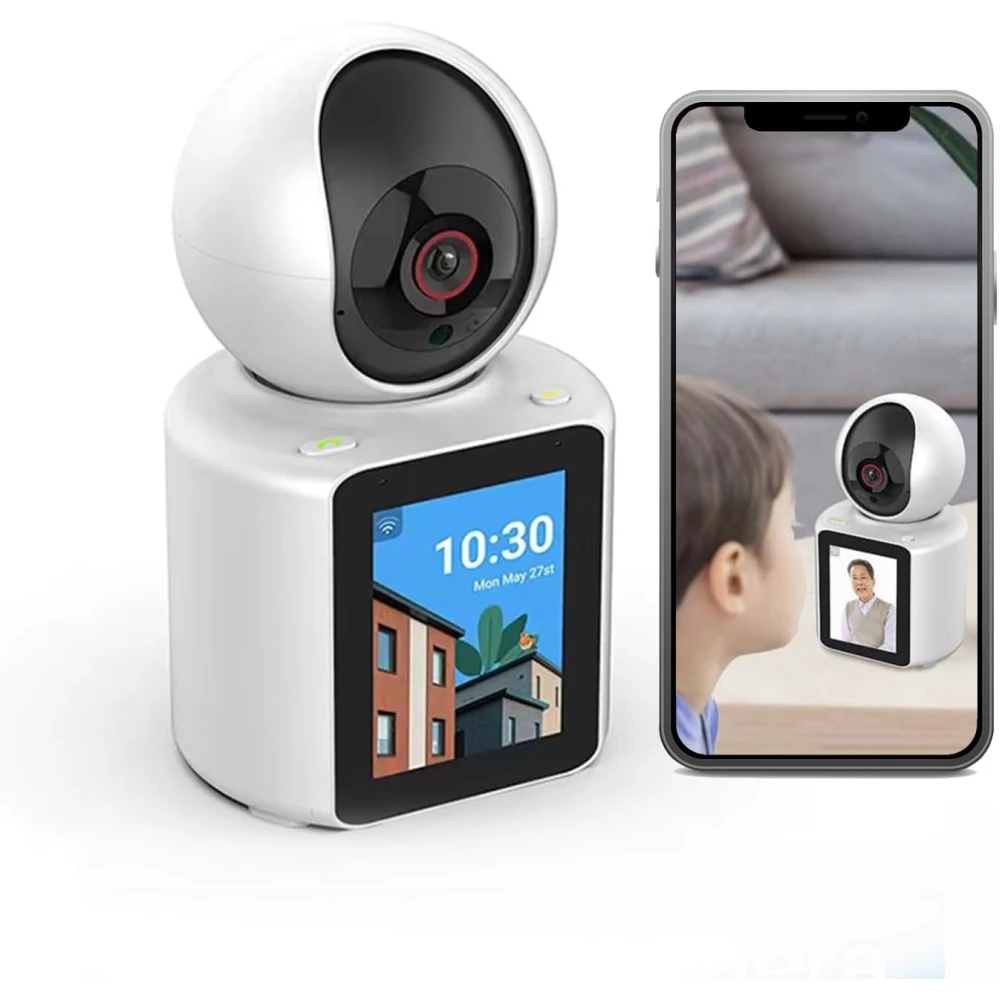 Camera Video cu Ecran, comunicare bidirectionala, ecran de 2.8 inch, initiere apeluri telefonice video, camera de securitate inteligenta 360°, video HD 1080p, vizualizare nocturna, detectare miscare [7]