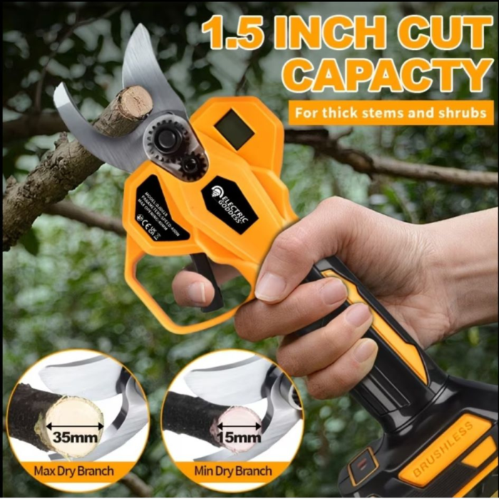 Foarfeca Electrica de Gradina 48V pentru Taiat Crengi, Vie, cu 1/2 Acumulatori, 2 Trepte de Taiere, Profesionala [2]