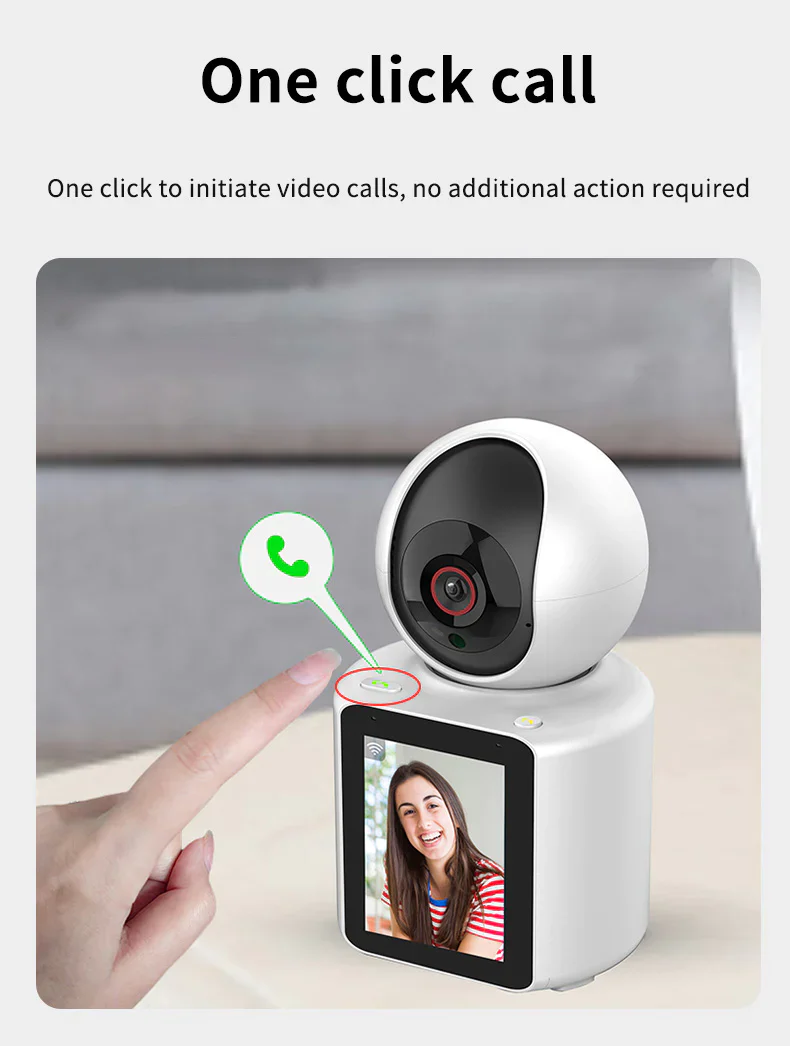 Camera Video cu Ecran, comunicare bidirectionala, ecran de 2.8 inch, initiere apeluri telefonice video, camera de securitate inteligenta 360°, video HD 1080p, vizualizare nocturna, detectare miscare [3]