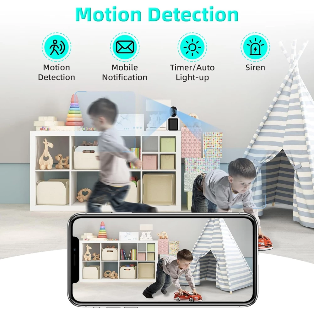 Camera Video cu Ecran, comunicare bidirectionala, ecran de 2.8 inch, initiere apeluri telefonice video, camera de securitate inteligenta 360°, video HD 1080p, vizualizare nocturna, detectare miscare [4]