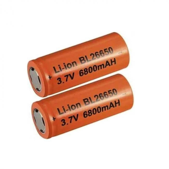 Acumulator 26650, 3.7V, 6800mAH, Borna Pozitivă Plata, portocaliu [3]