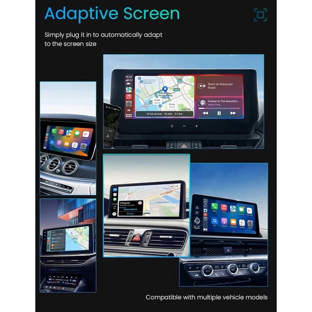 Adaptor Auto Wireless Carplay, Android Auto, Multiple Aplicatii, Mirror Link, Android 13, 63x63x16mm [12]