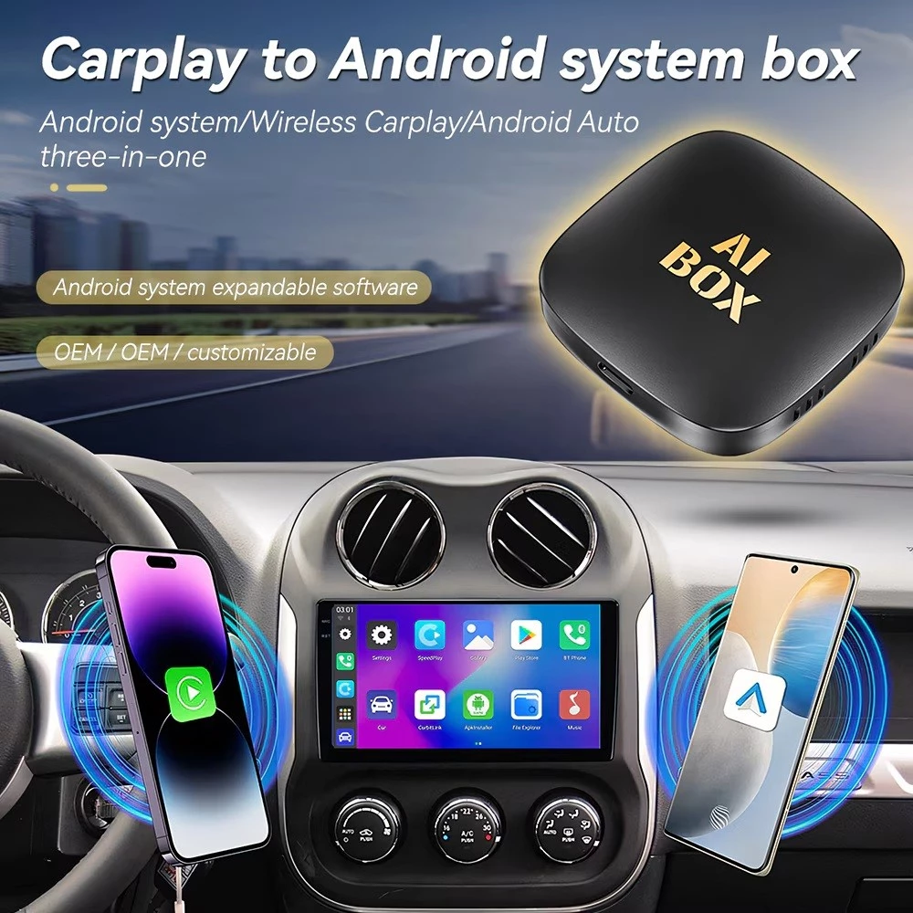 Adaptor Auto Wireless Carplay, Android Auto, Multiple Aplicatii, Mirror Link, Android 13, 63x63x16mm [11]
