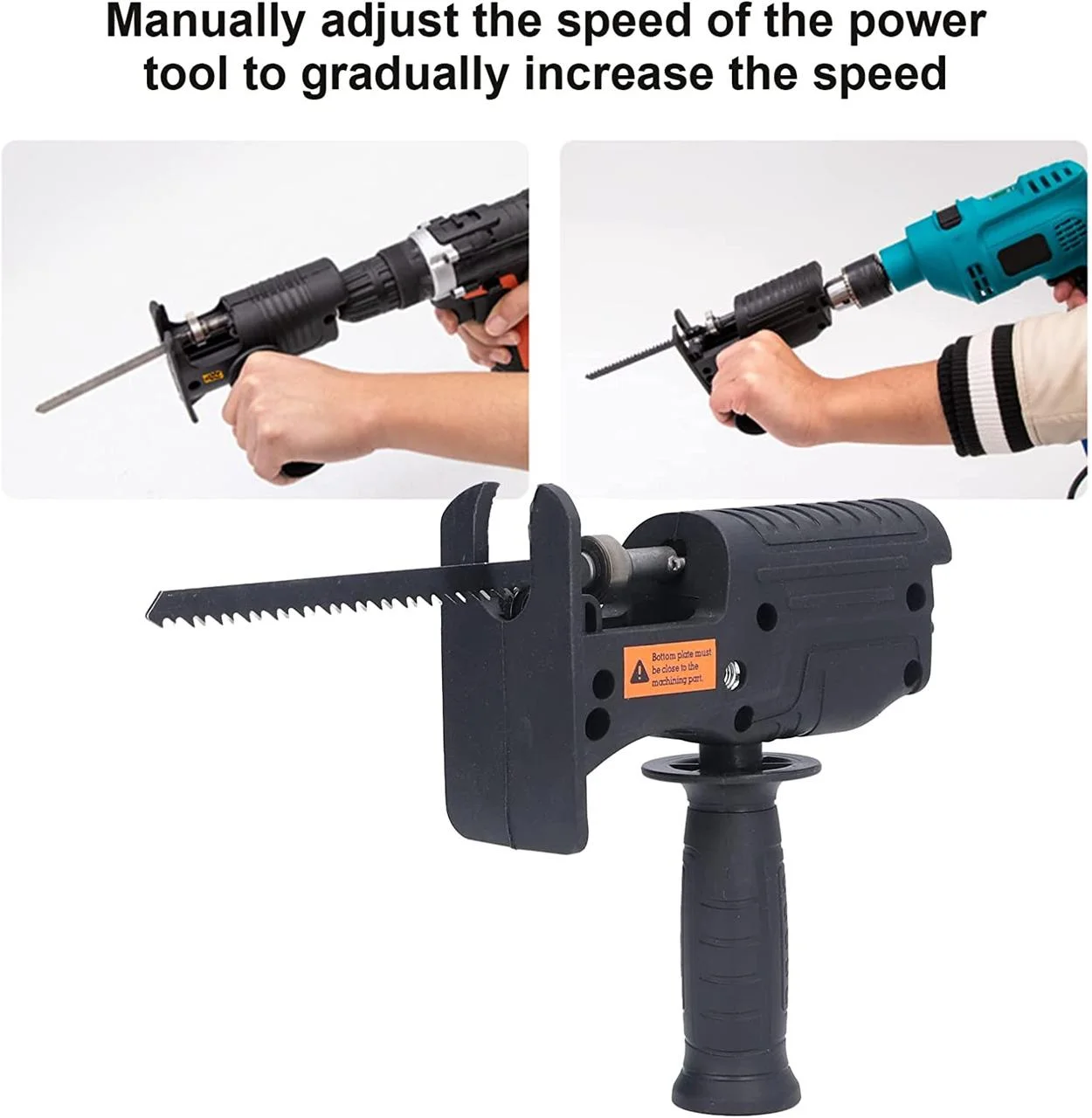 Adaptor tip fierastrau sabie soricel, pentru bormasina, 3 lame incluse [2]