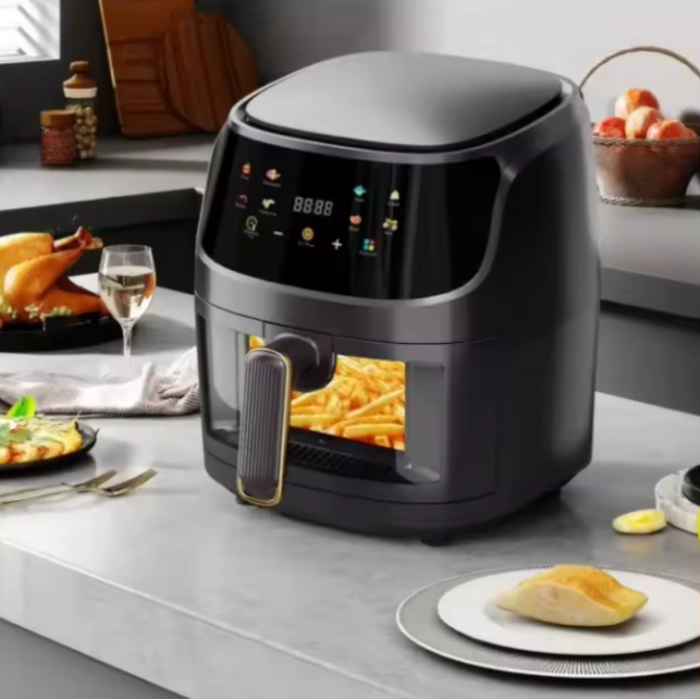 AirFryer Friteuza cu Aer Cald 8L, 2400W, Afisaj Digital, LCD Touch Control, Functii Multiple, Geam transparent [2]