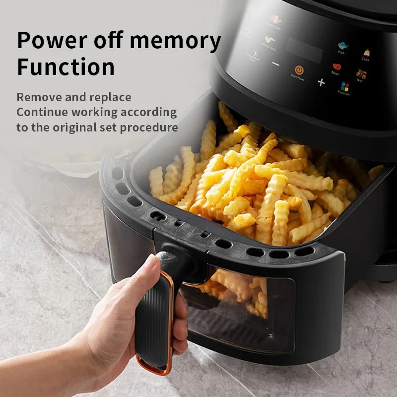 AirFryer Friteuza cu Aer Cald 8L, 2400W, Afisaj Digital, LCD Touch Control, Functii Multiple, Geam transparent [5]
