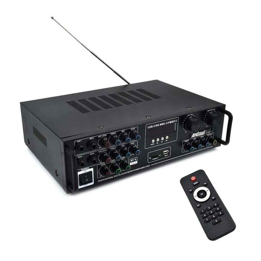 Amplificator sunet, 300 W, cu bluetooth, telecomanda si functie Karaoke, GF777 [1]