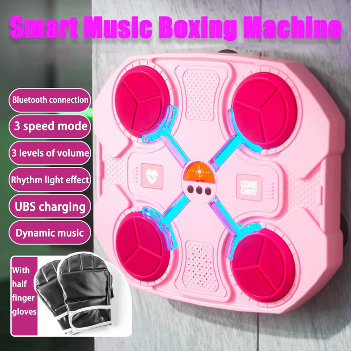 Aparat de box cu muzica Bluetooth, montare pe perete, lumini interactive, pentru antrenament si distractie in familie [8]